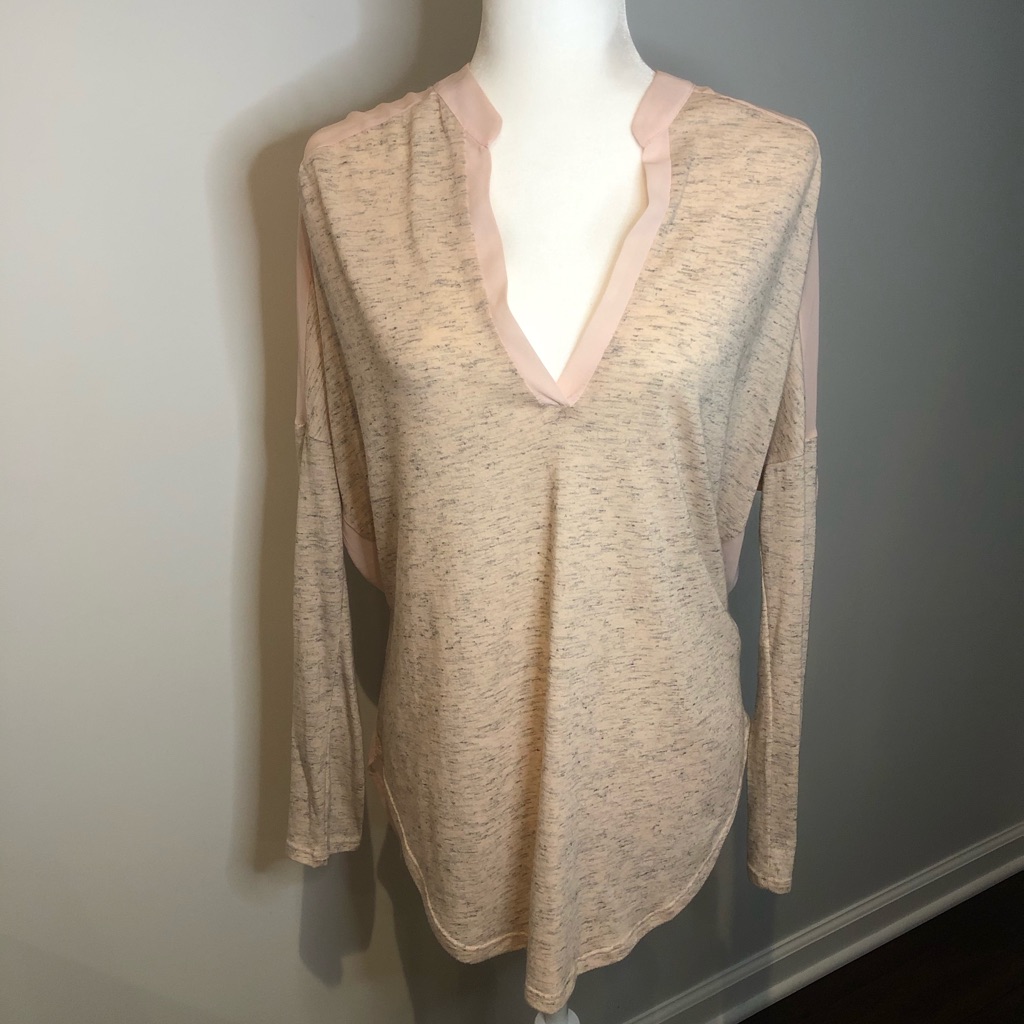 Blush Pink Long Sleeve Blouse Great For Night